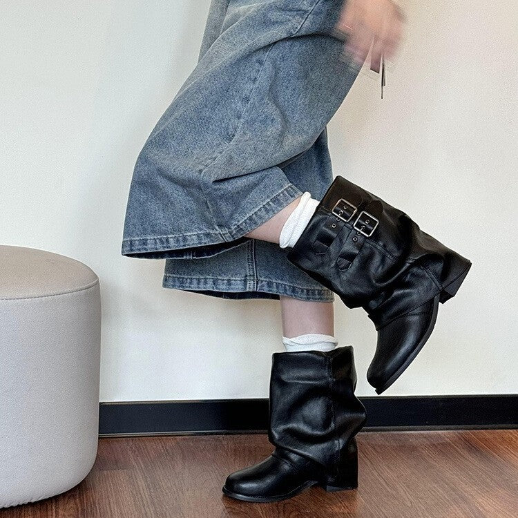 Botines de cuero negro con suela gruesa - foto 5
