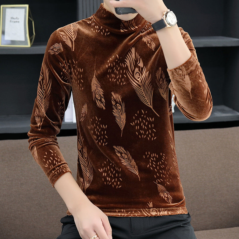 Gold Velvet Feather Base Manga Larga Top - foto 8