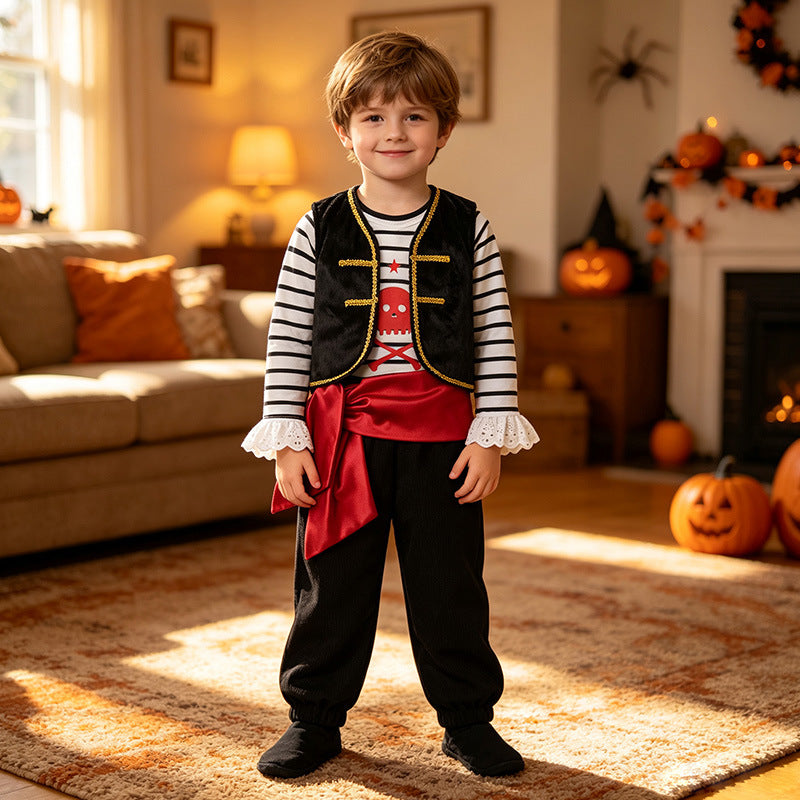 Niño' Pirate Three-Piece Halloween Party Costume - foto 2