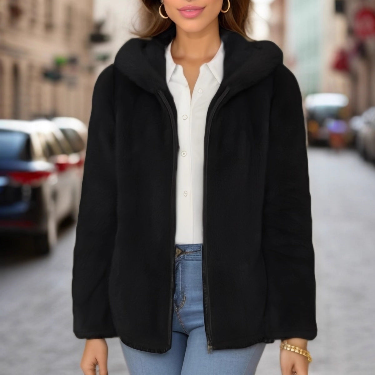 Chaqueta térmica de polar con gorro - foto 8