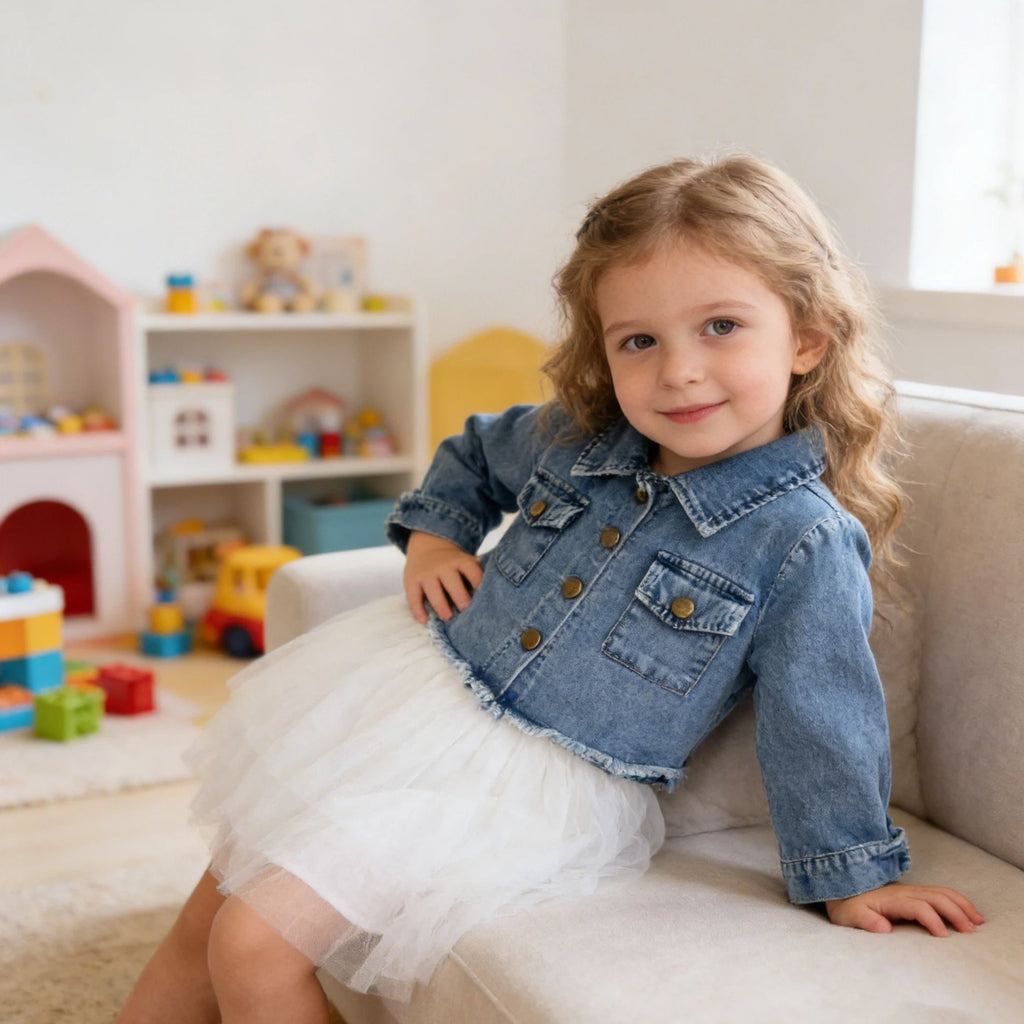 Malla Bubble Falda Niños's De Tendencia Abrigo Princesa Vestido - foto 3