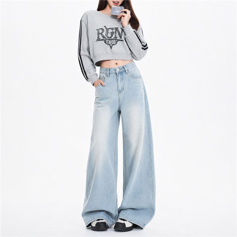 Pantalón de mezclilla holgado y cómodo de pierna ancha - foto 5
