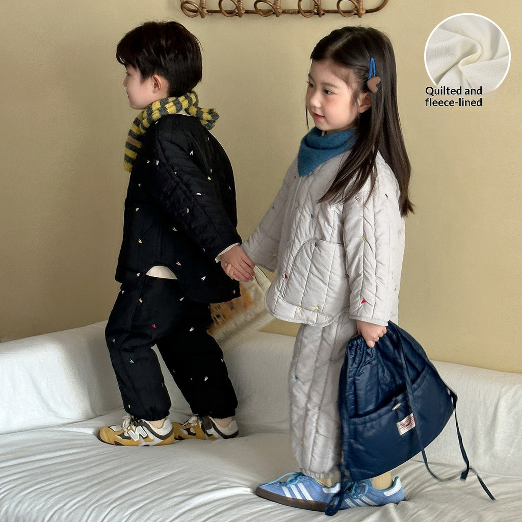 Niños Algodón-padded Conjunto Forro Polar Abrigado Ropa - foto 6