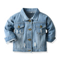 Spring Otoño Nuevo Estilo Casual Ripped Chaqueta para Niño y Niña