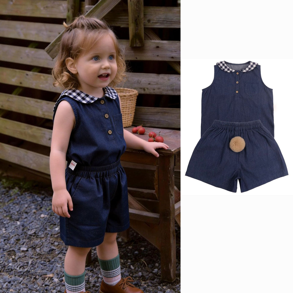 Niña' Sleeveless Top y Shorts Conjunto - foto 2