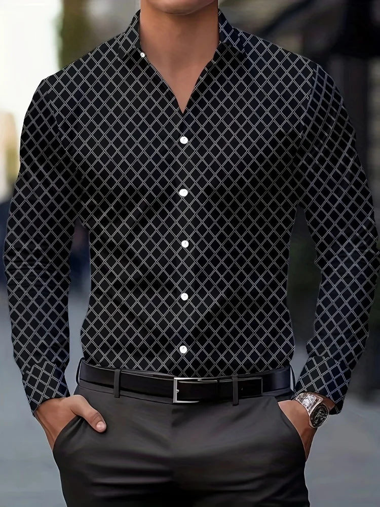 Camisa holgada a rayas 3D para hombre - foto 6