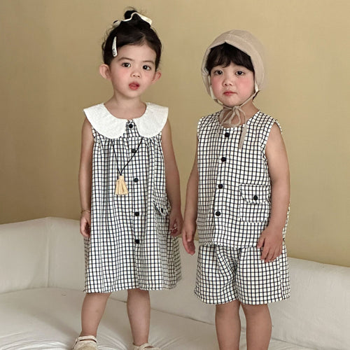 Baby Niña' Chaleco Dresssister y Brother Matching Conjunto