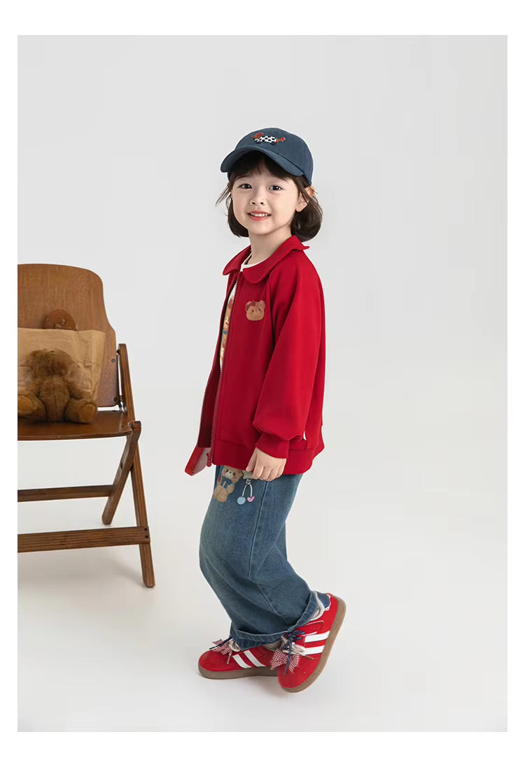 Casual Solapa Ajuste Suelto Abrigo para Niña - foto 3