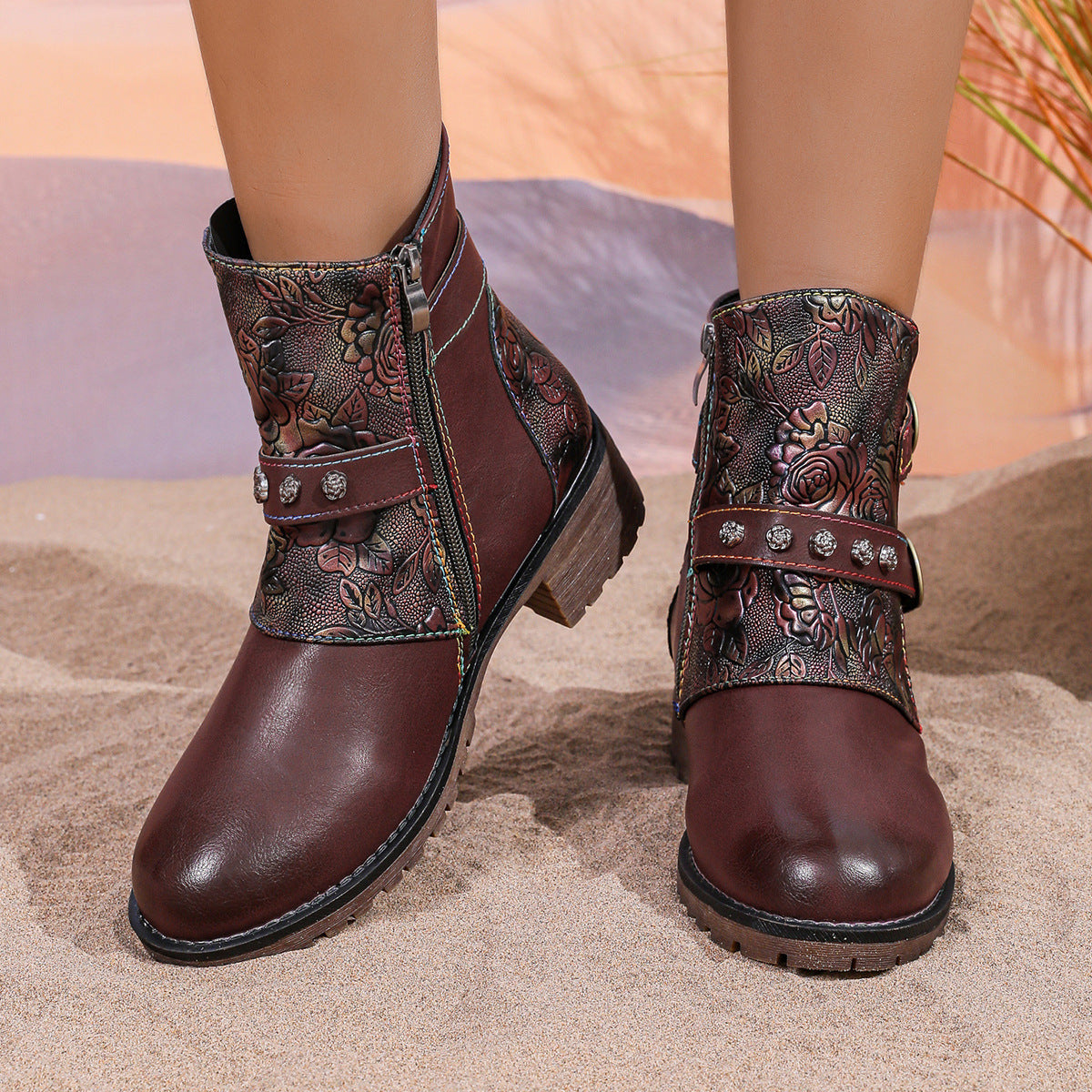 Botas texanas estampadas de mujer