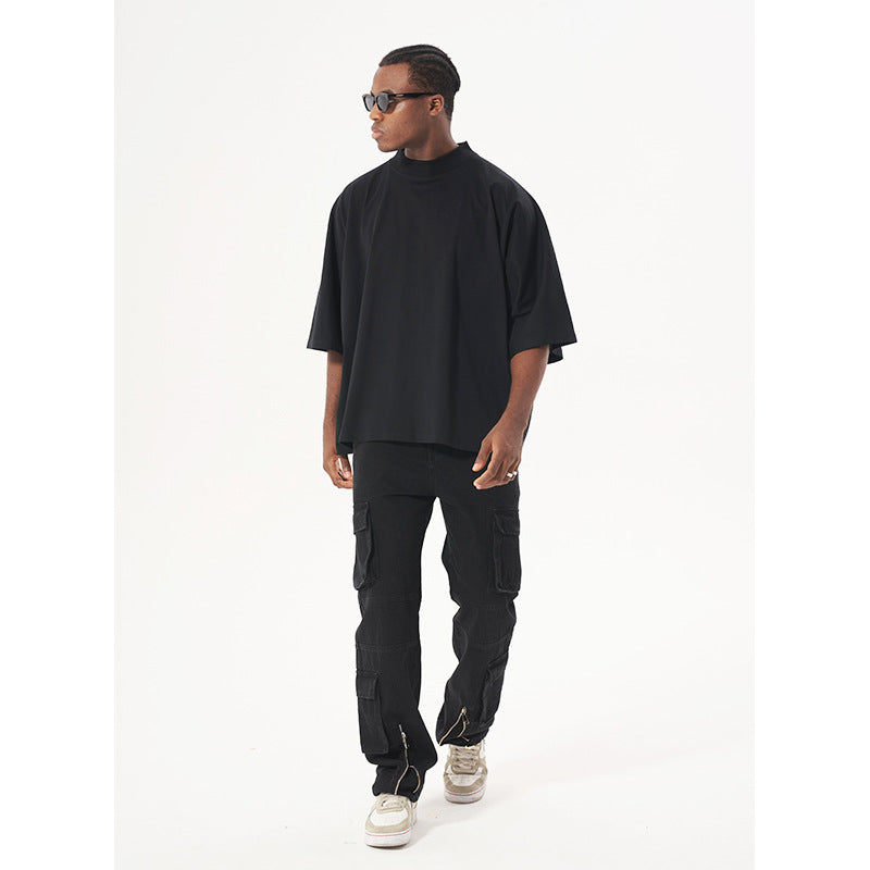 Polera holgada lisa para hombre