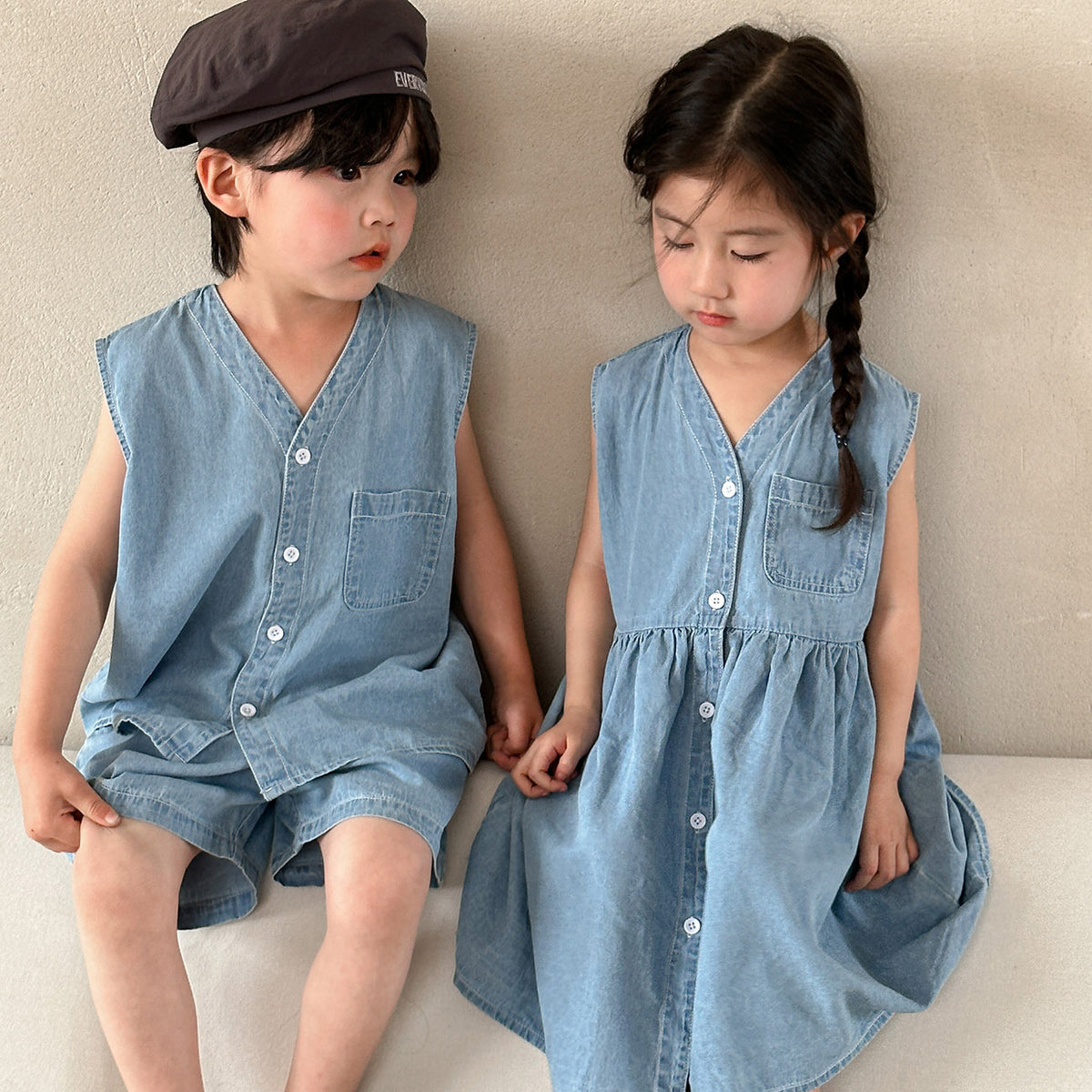 Verano Casual Chaleco y Shorts Conjunto Sibling Matching Conjunto - foto 7