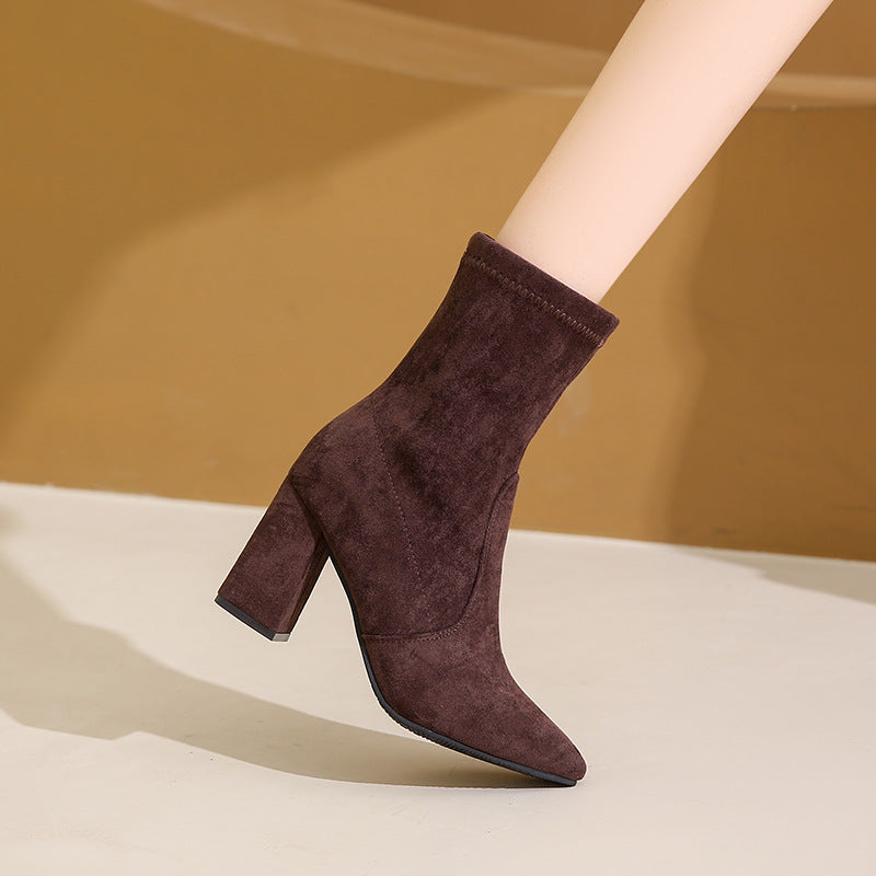 Nuevo Otoño-Invierno Versátil High-heeled Slim Botas - foto 4