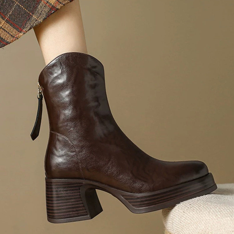 Mujer Suela Gruesa-heeled Plataforma Botines - foto 3