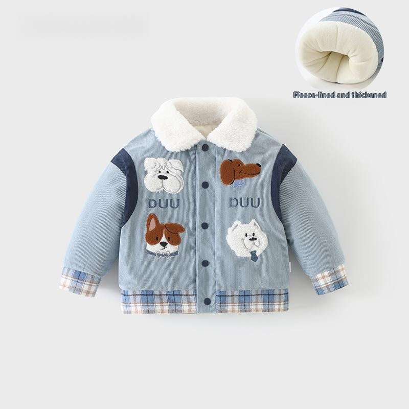 Thick Polar Lined Baby Abrigo Animal Print - foto 3