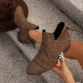 Botines de gamuza taco bajo para mujer - foto 4