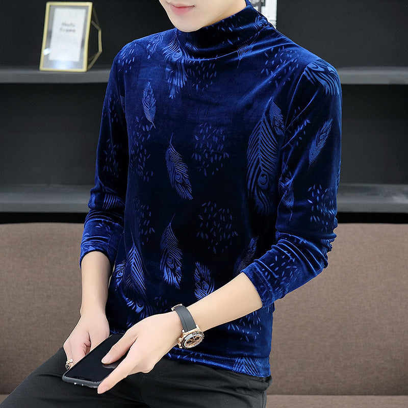 Gold Velvet Feather Base Manga Larga Top - foto 4