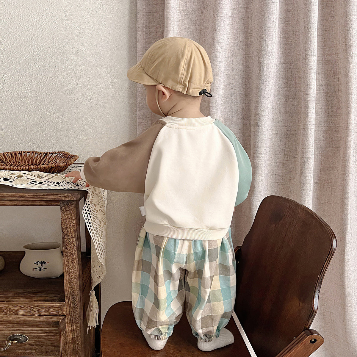 Plaid Top y Pantalón Conjunto para Baby Niño - foto 5