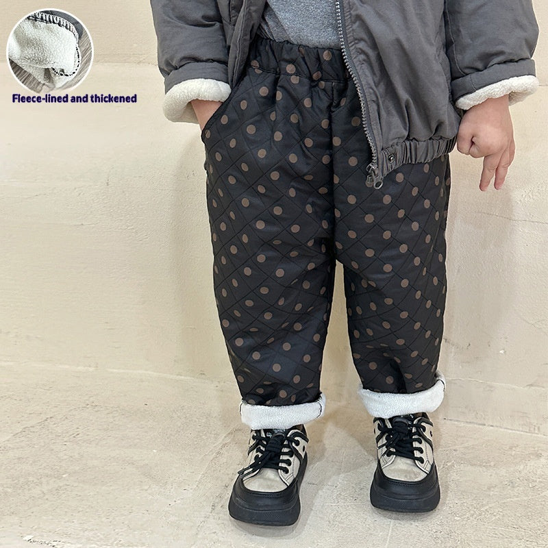 Abrigado Polka Dot Polar Poliéster Niños Pantalón - foto 4