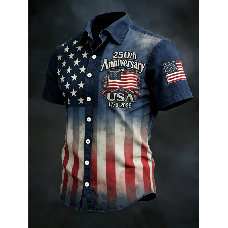 Polera manga corta holgada de hombre con estampado 3D - foto 4