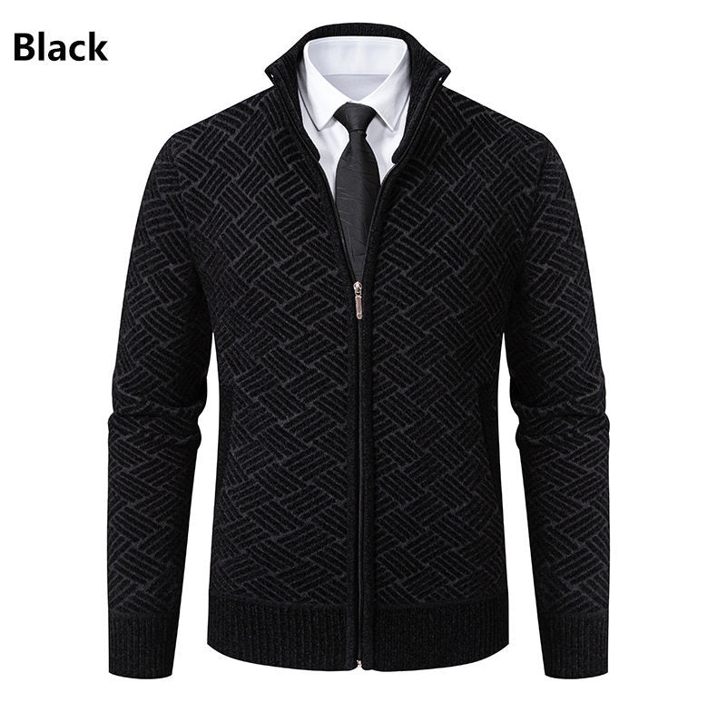 Hombre Casual Cuello Alto Tejido Cárdigan Chaqueta