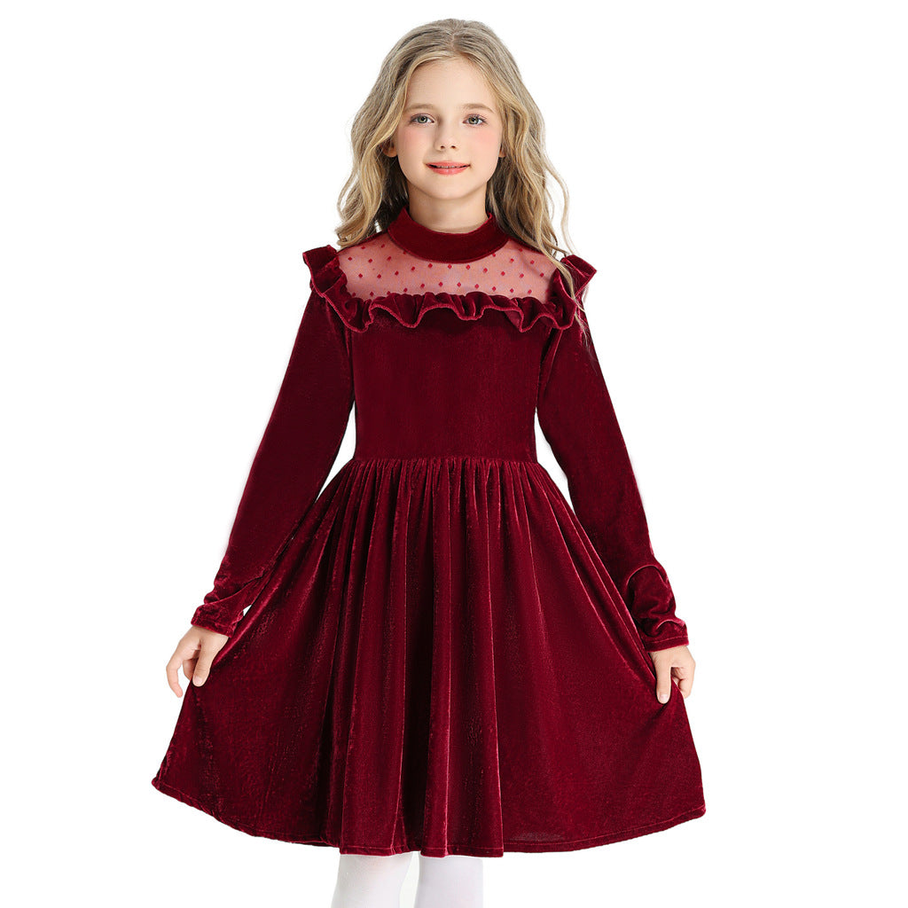 Ruffled Manga Larga Princesa-Estilo Christmas Vestido - foto 2