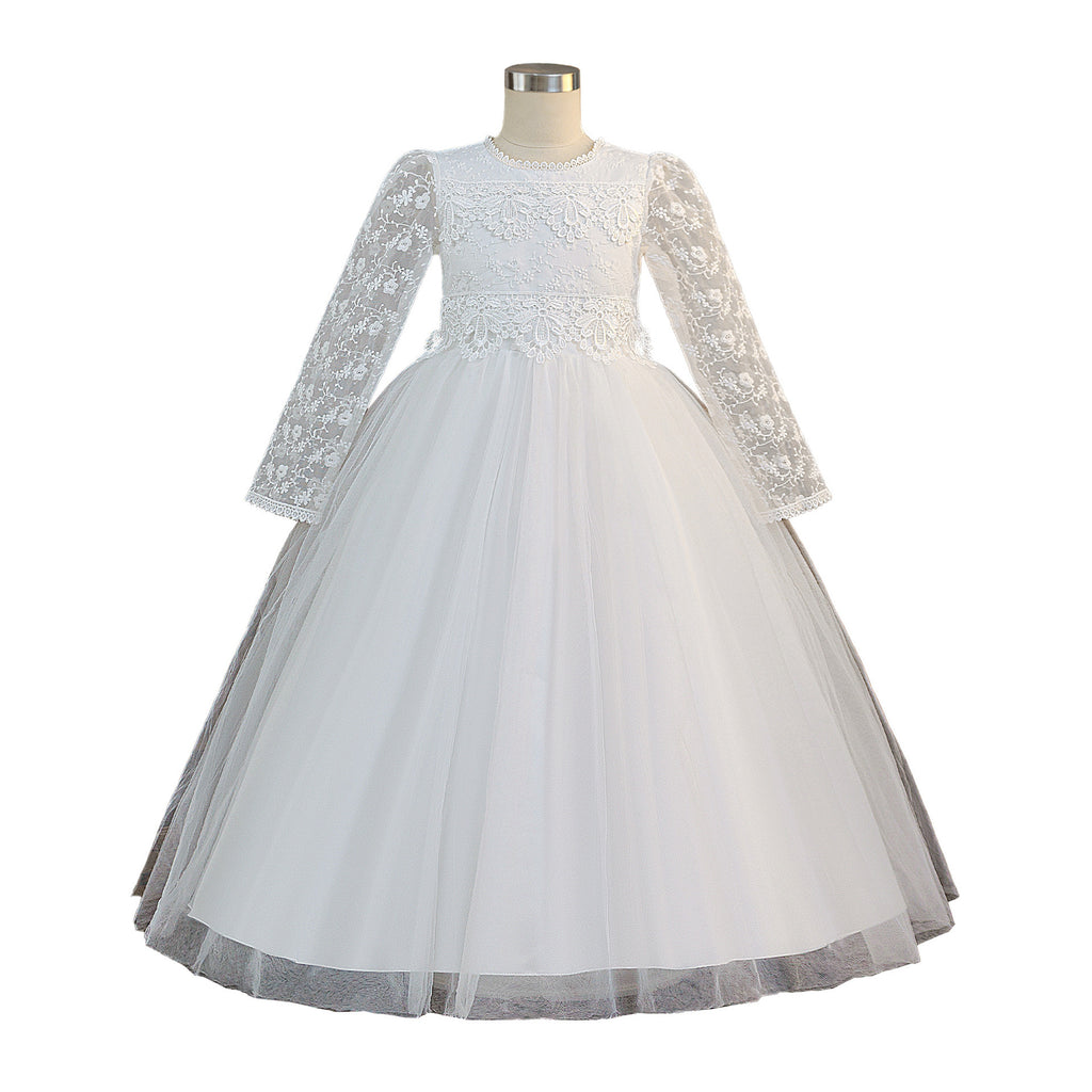 Manga Larga Bordado Largo Princesa-Estilo Puff Falda - foto 5
