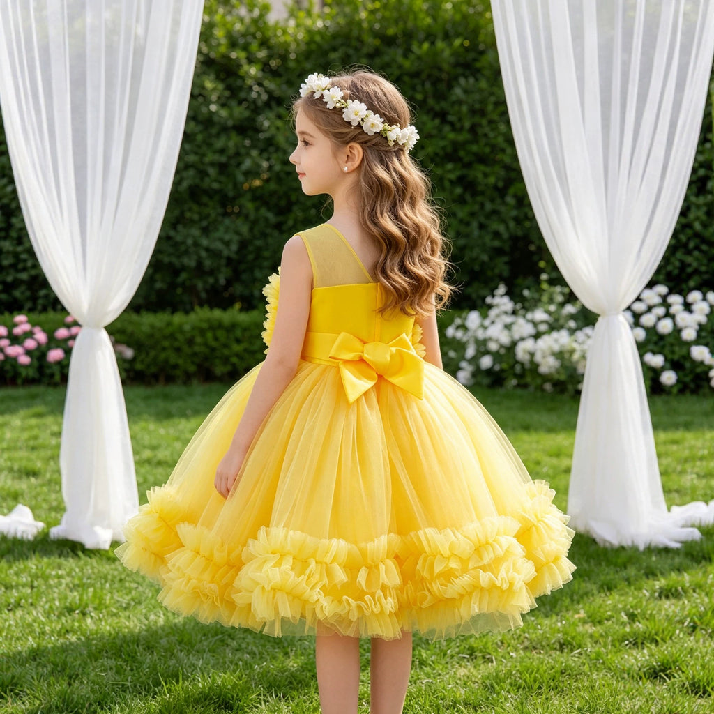 Niña' Formal Vestido, Festive Performance Conjunto, Tulle Puffy Vestido - foto 5