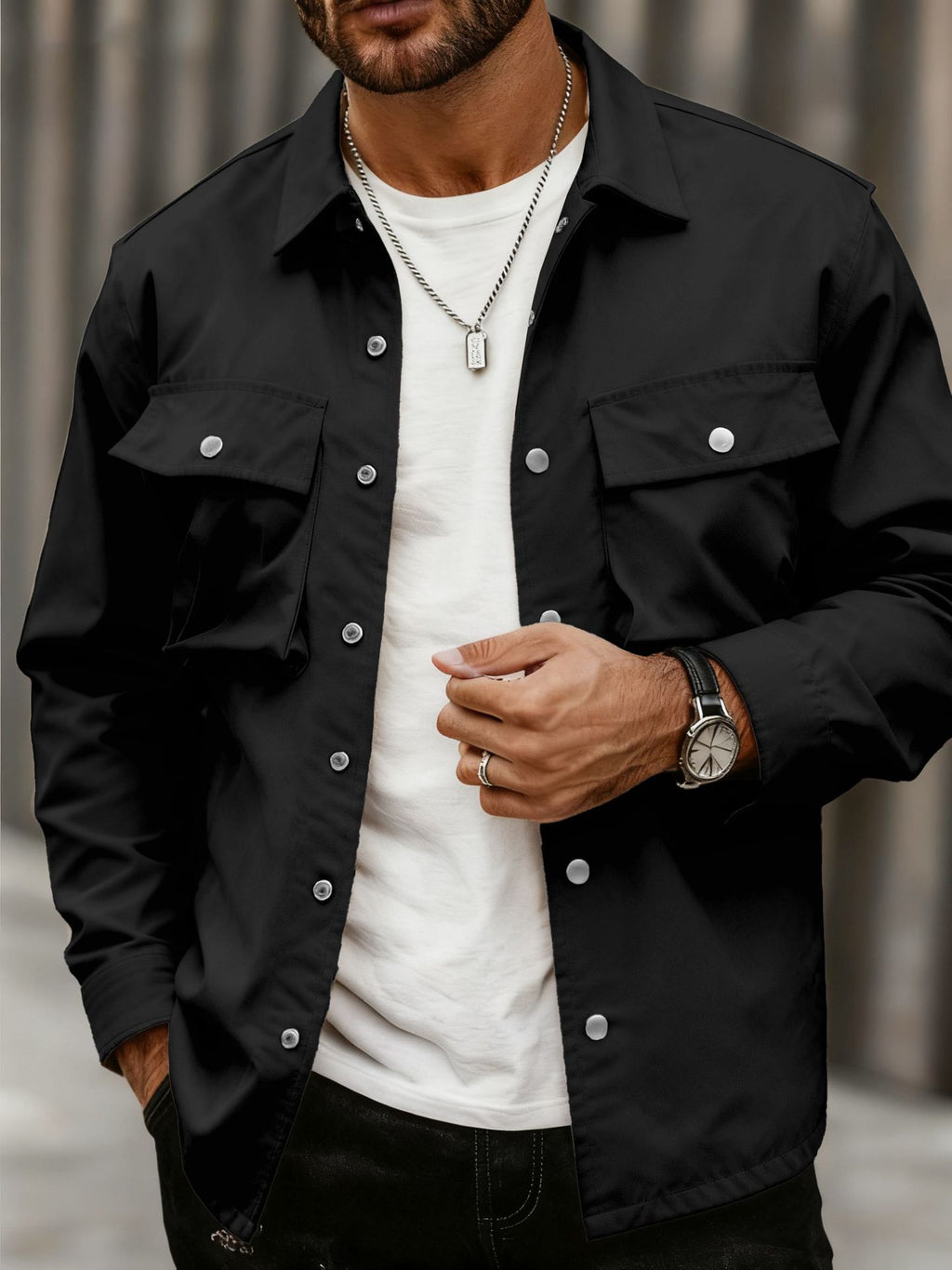 Hombre Multi-pocket Ropa de Trabajo Solapa Chaqueta - foto 2