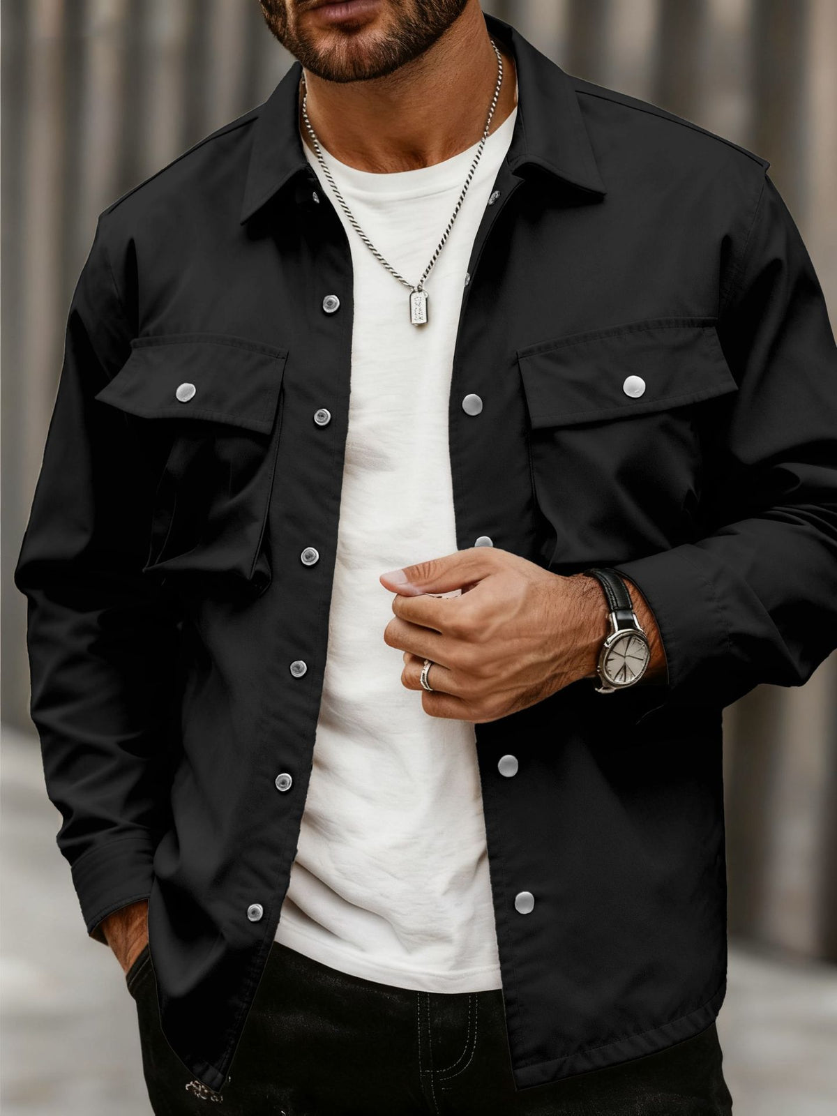 Hombre Multi-pocket Ropa de Trabajo Solapa Chaqueta - foto 2