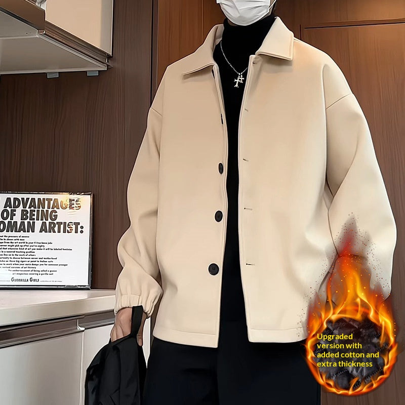 Abrigo de lana holgado para hombre - foto 4