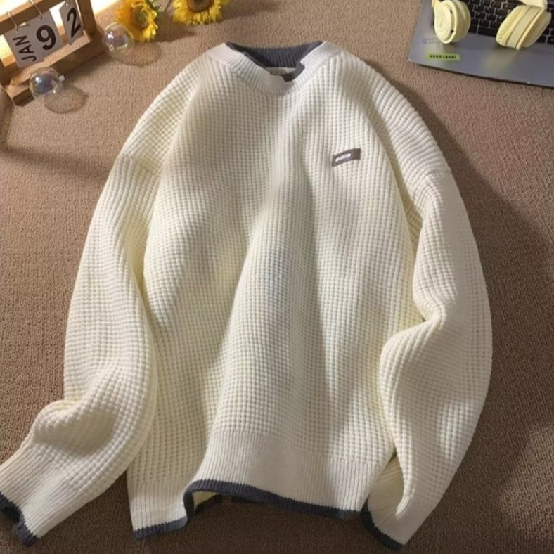 Retro High-grade Algodón Knitwear Base Sweater - foto 5