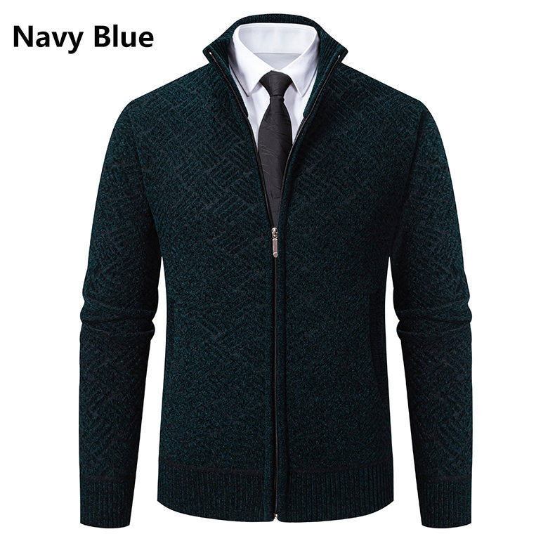 Hombre Casual Cuello Alto Tejido Cárdigan Chaqueta - foto 2