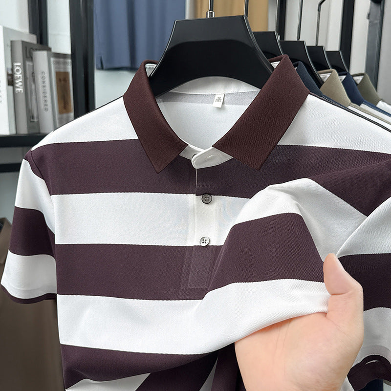 Polera de hombre manga corta a rayas sin costuras tacto frío - foto 4
