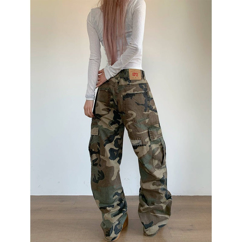 Ripped Patchwork Ajuste Suelto Versátil Casual Pantalón - foto 7
