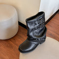 Botines de cuero negro con suela gruesa - foto 3