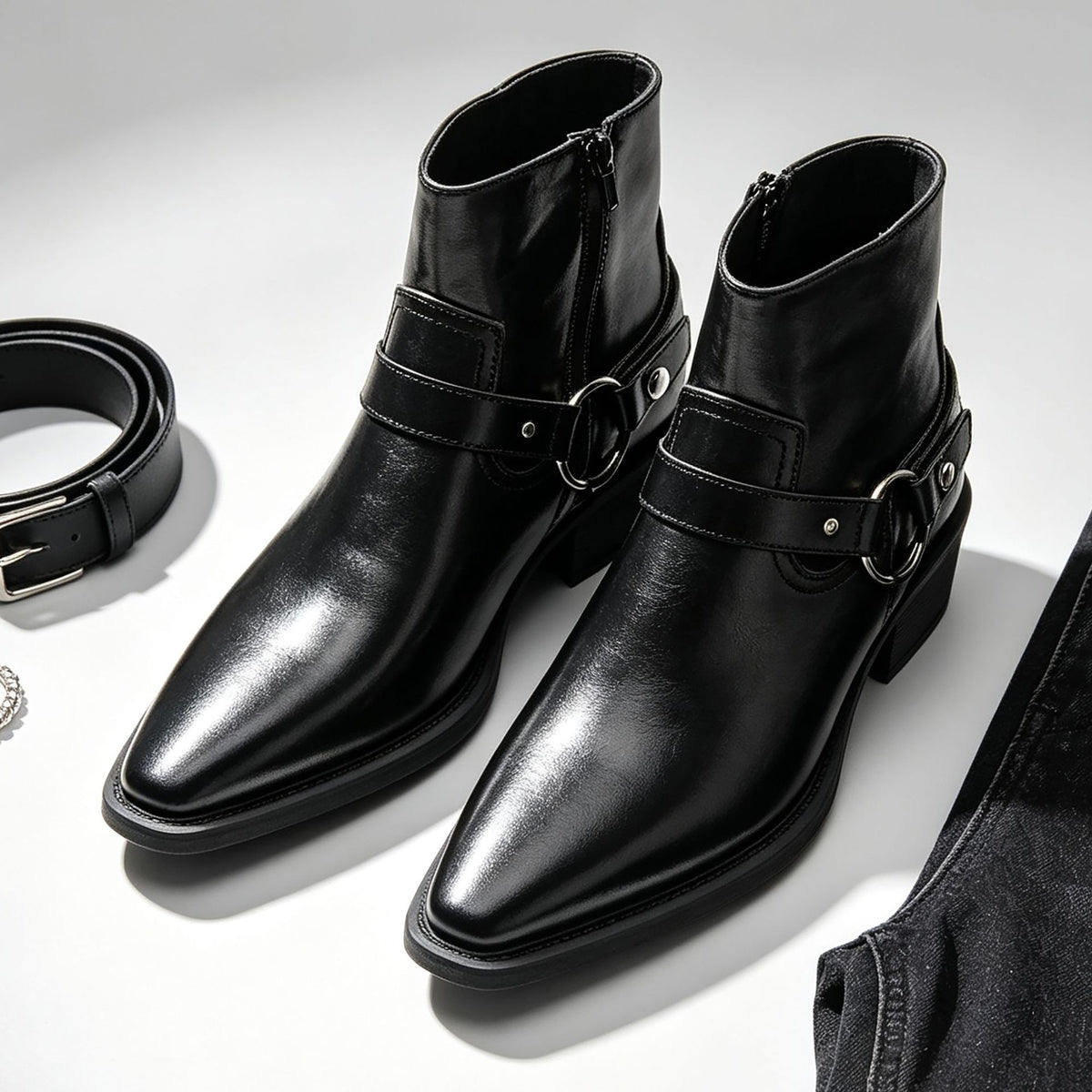 Hombre Buckle-up, Height-increasing High-heeled Botas - foto 7