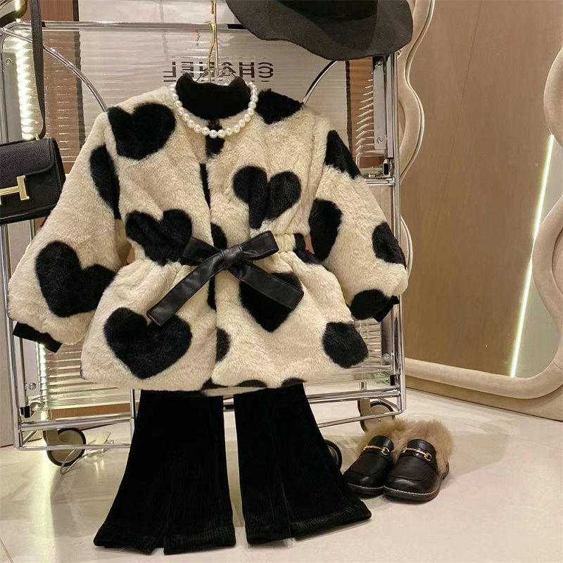 Algodón-padded Thickened Cow-patterned Topcoat con Heart Design - foto 3