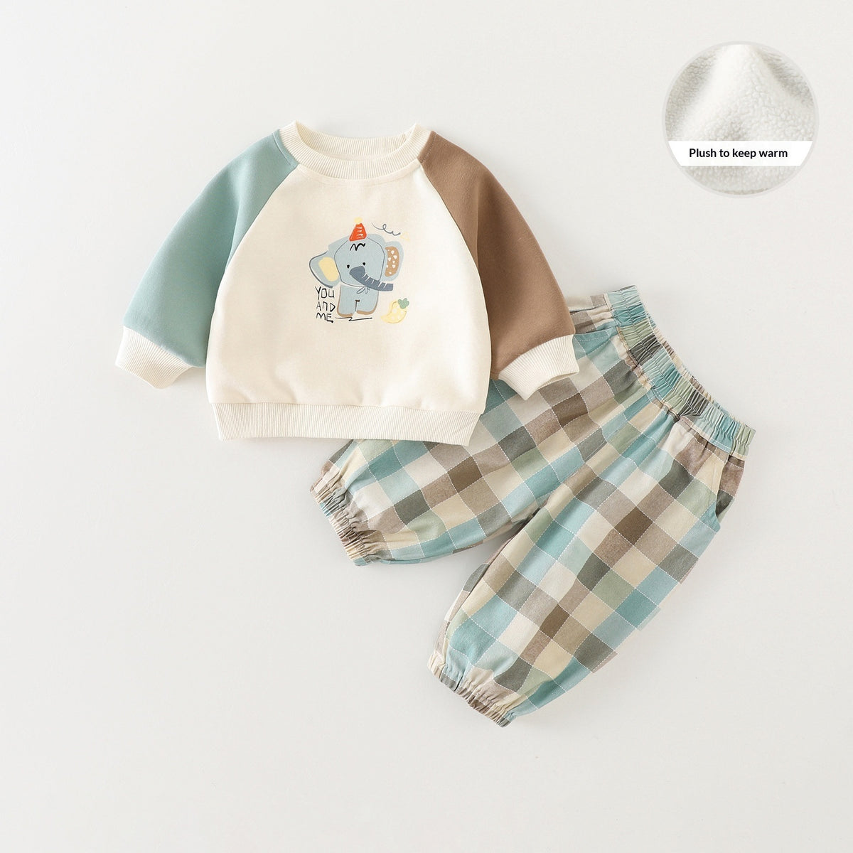 Plaid Top y Pantalón Conjunto para Baby Niño