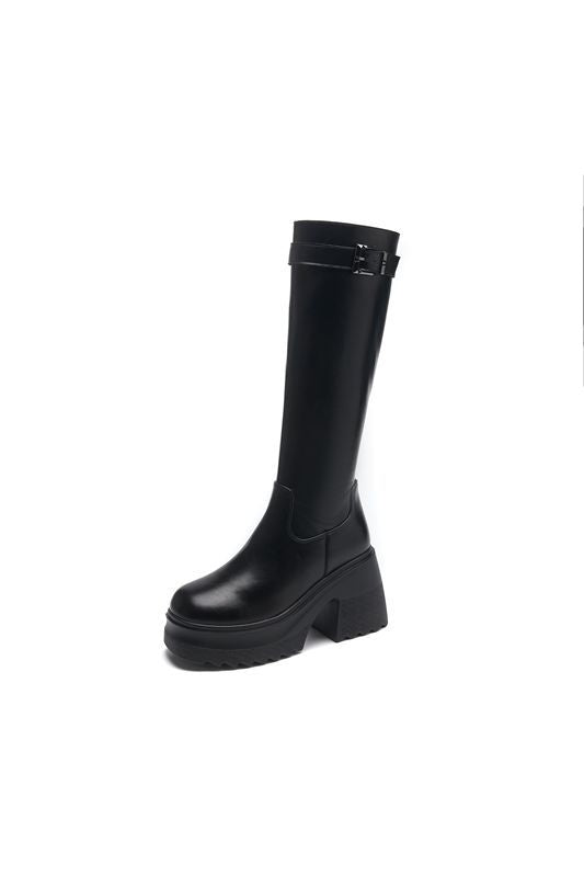 Mujer Suela Gruesa-heeled Tall Height-increasing Botas con Thick Soles - foto 2