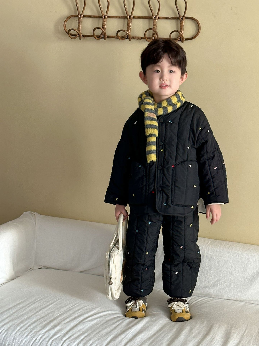 Niños Algodón-padded Conjunto Forro Polar Abrigado Ropa - foto 5
