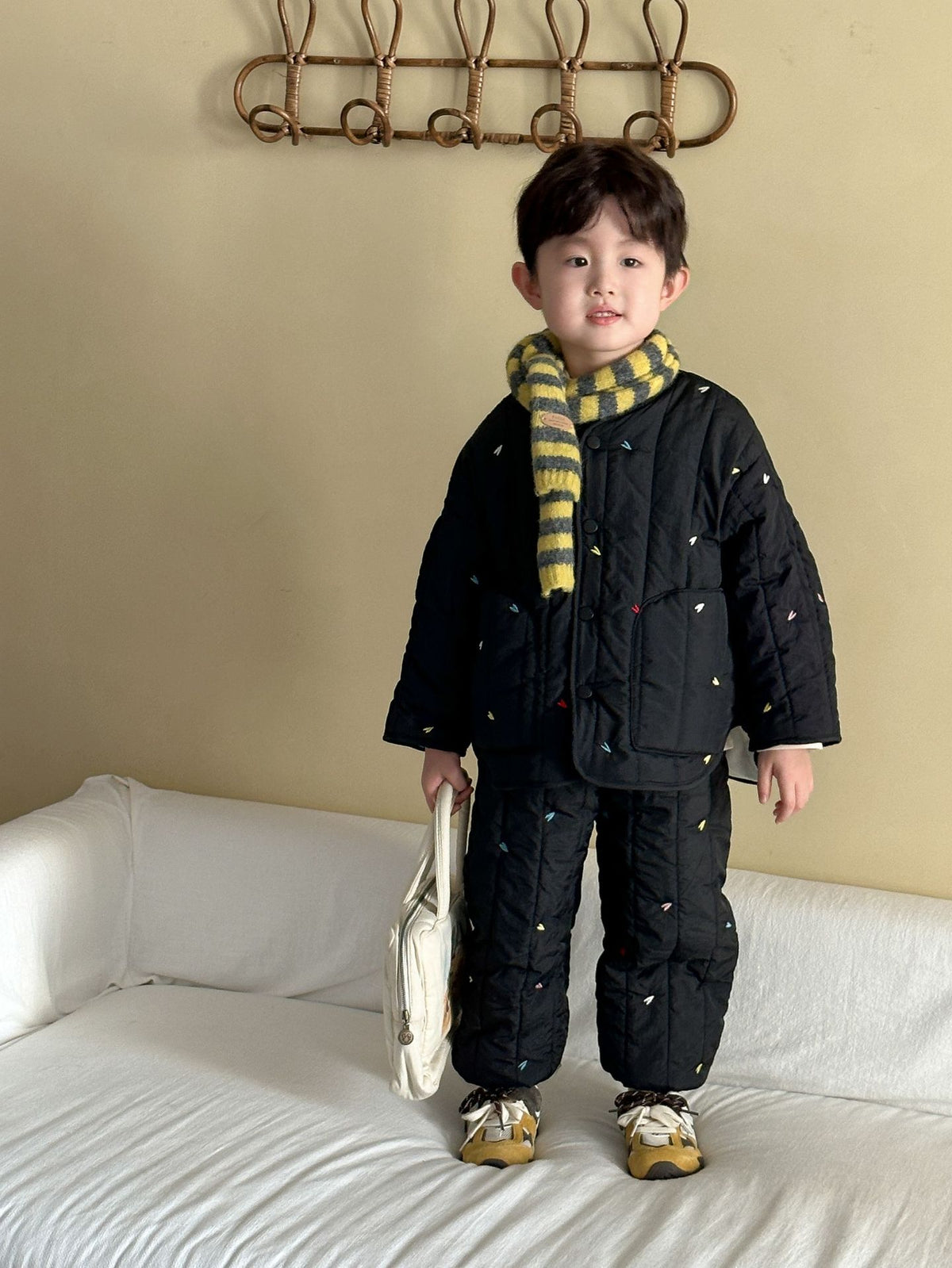 Niños Algodón-padded Conjunto Forro Polar Abrigado Ropa - foto 5