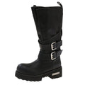 Botas motoqueras altas con taco grueso y hebilla - foto 3