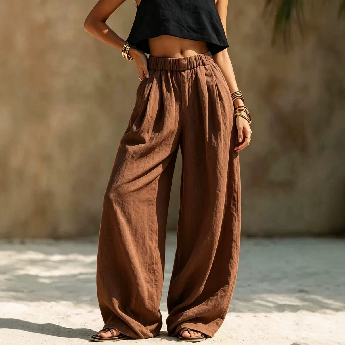 A la Moda Casual Ajuste Suelto Versátil Pantalón con Pockets y An Elastic Waistband - foto 7