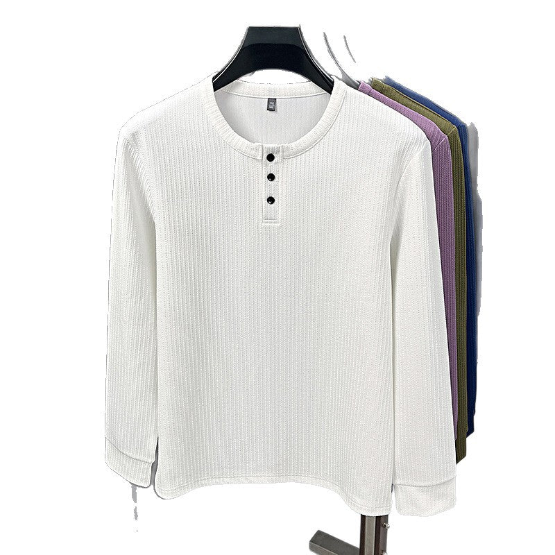 Hombre Youth Three-button Simple Casual Color Sólido Manga Larga - foto 8