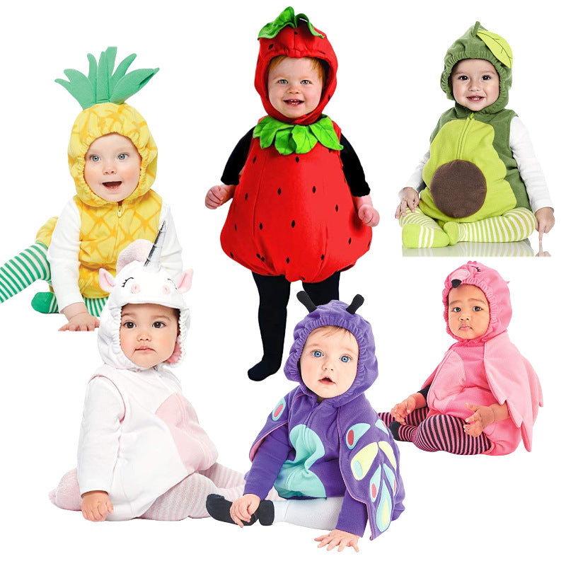 Pumpkin Strawberry y Pineapple Baby Otoño-Invierno Romper