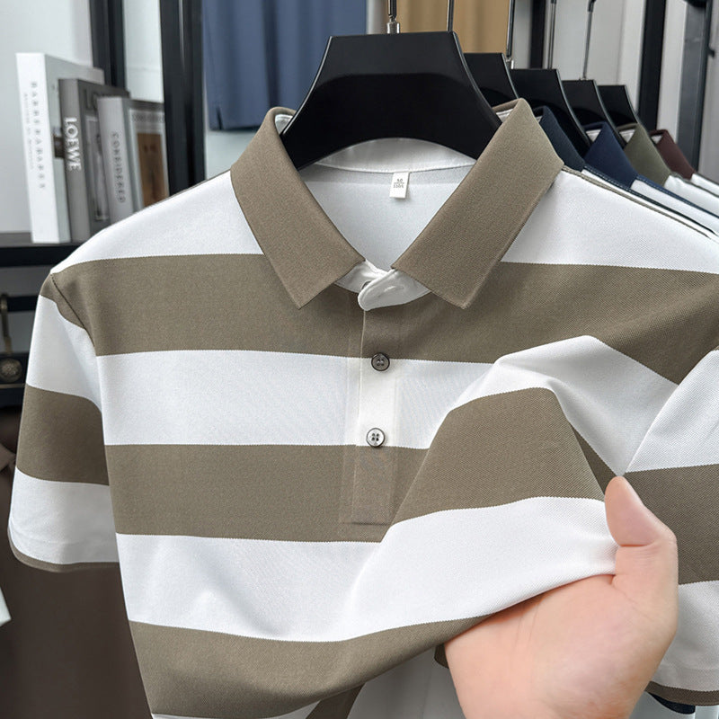 Polera de hombre manga corta a rayas sin costuras tacto frío - foto 3