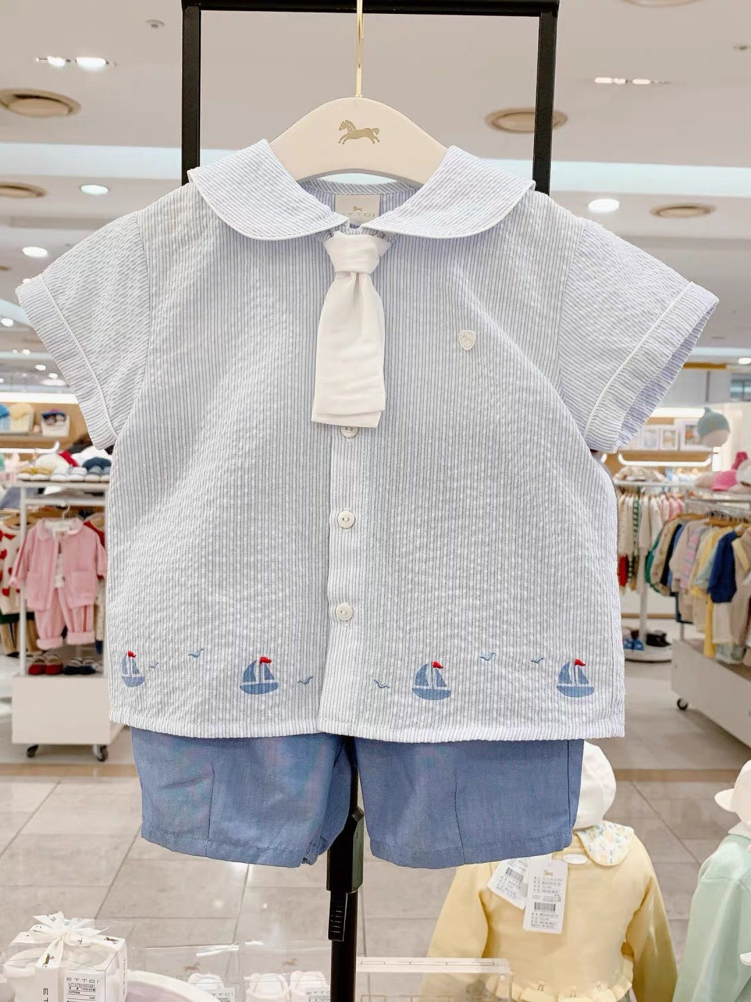 Verano Recién Llegado Niños' Coreano-Estilo Navy-collar Casual Conjunto - foto 6
