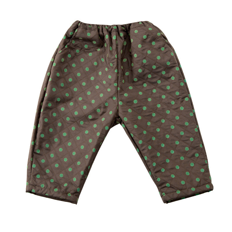 Abrigado Polka Dot Polar Poliéster Niños Pantalón - foto 5