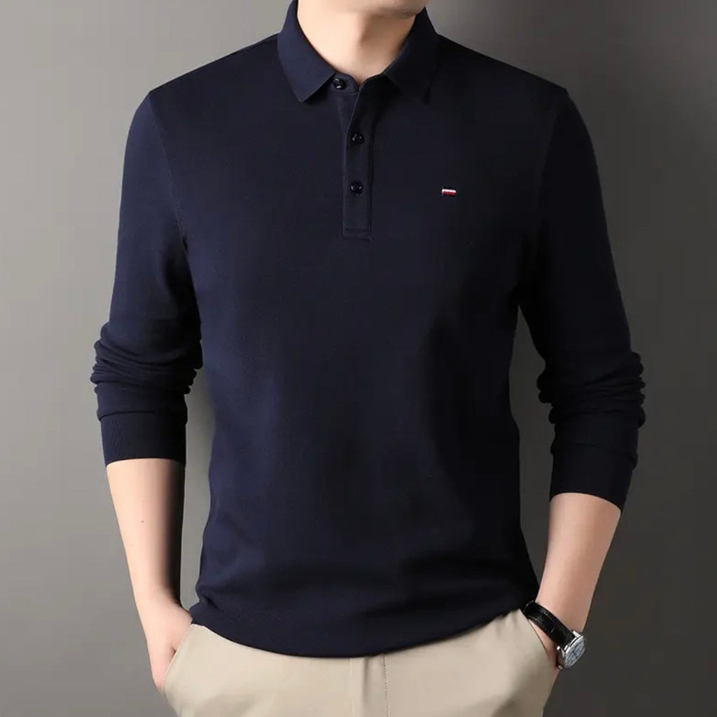 Polera lisa y holgada con cuello para hombre - foto 5