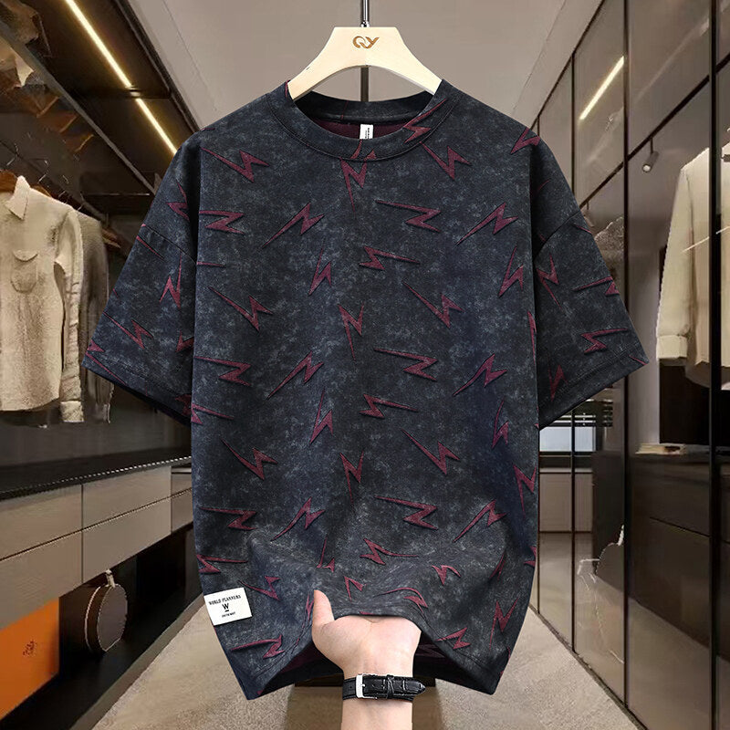 Corto Manga Round Neck Suelto Top Men